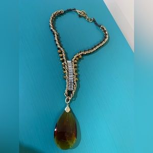 Anthropologie 🧀 stamen oversized glass stone necklace.